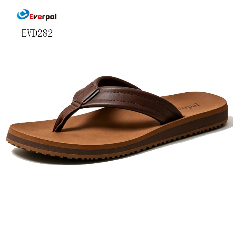 ເກີບແຕະຫາດຊາຍ Flip Flops ຫນັງແທ້ຂອງຜູ້ຊາຍ